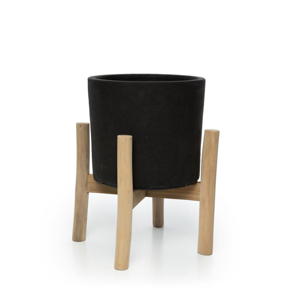 Czarny kwietnik stojący Natural Home Decor