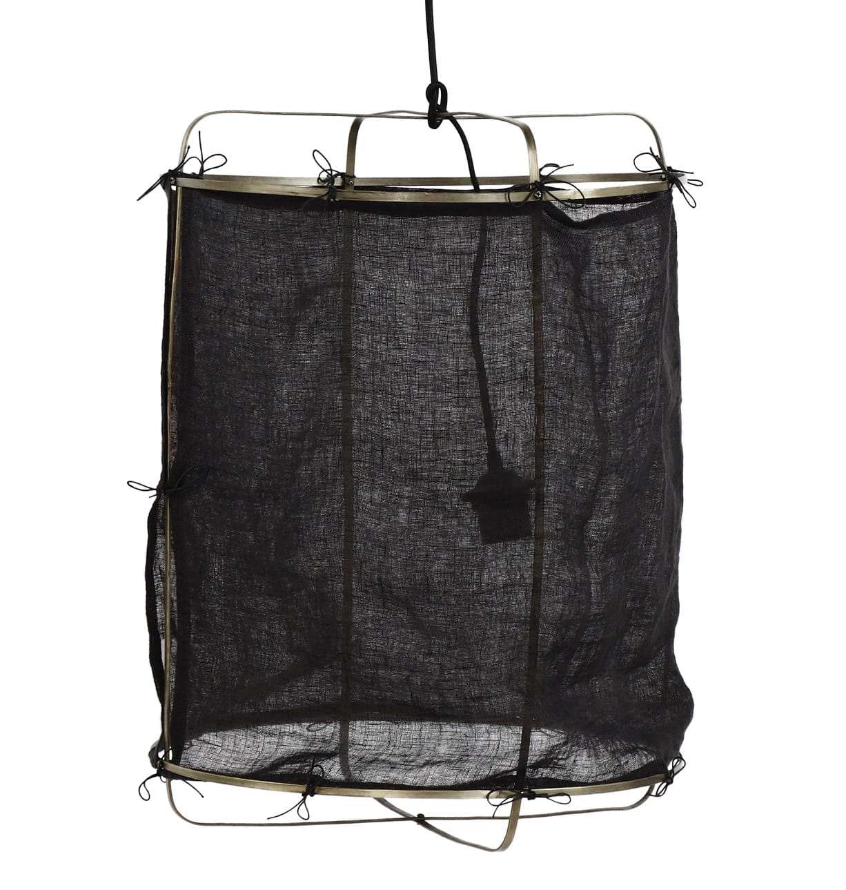 Czarna lampa sufitowa w stylu japońskim Natural Home Decor