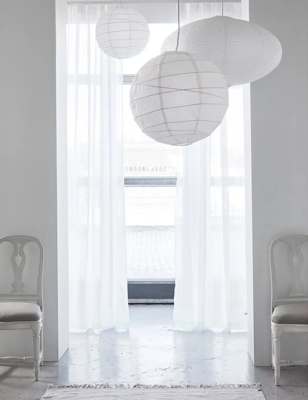Lniana biała firana woalowa zasłony lniane zwiewne Natural Home Decor