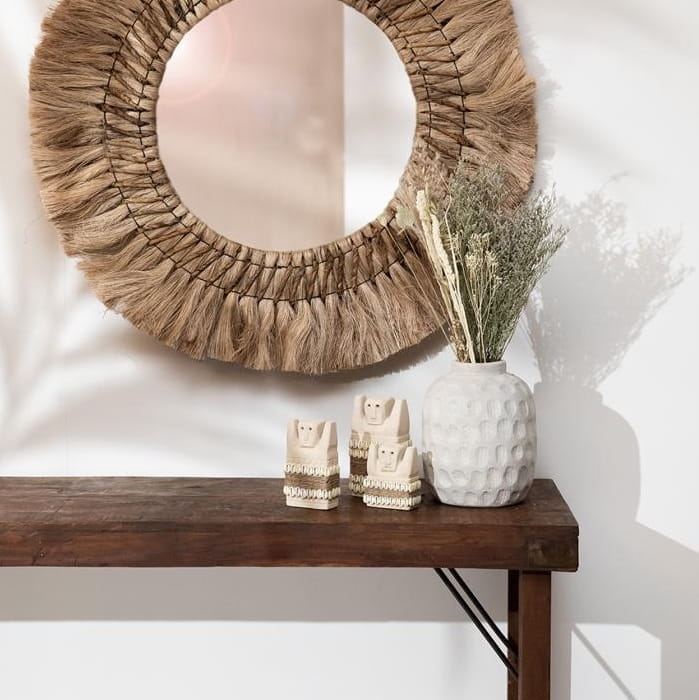 Szary mały wazon dekoracyjny Natural Home Decor Bazar Bizar