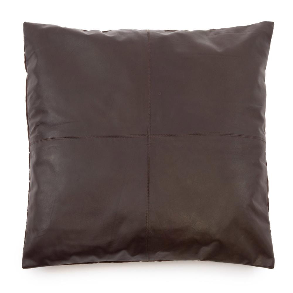 Brązowa poduszka skórzana 60x60 Natural Home Decor