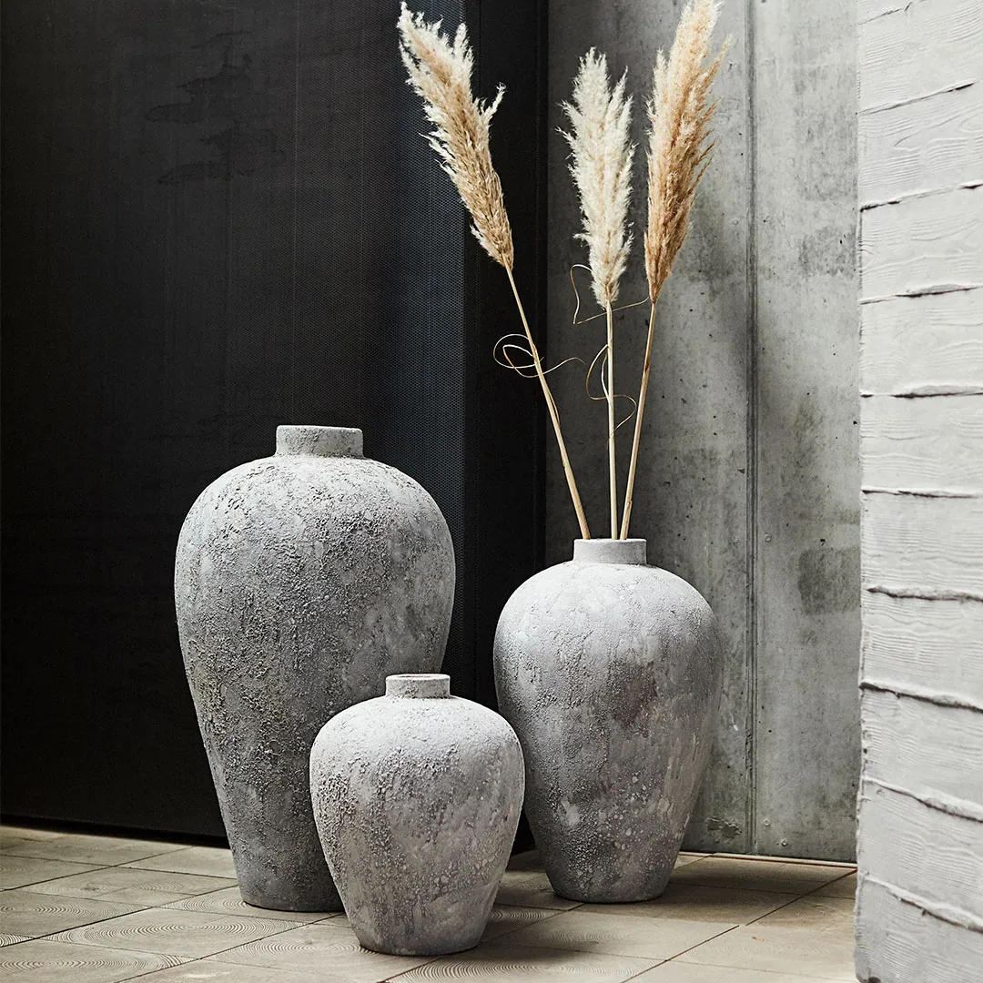 Duży wazon podłogowy szary Muubs Natural Home Decor