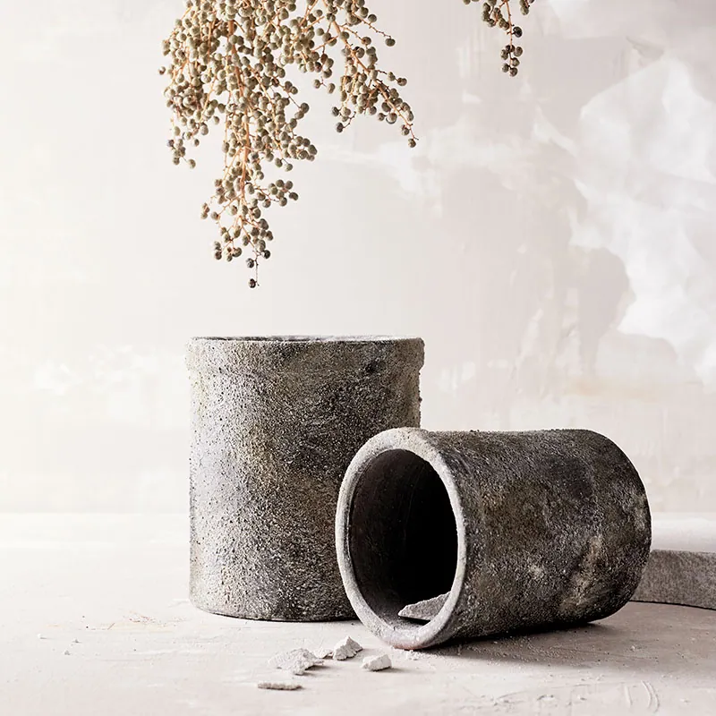 Doniczki cylindryczne z terakoty Treasure Muubs Natural Home Decor