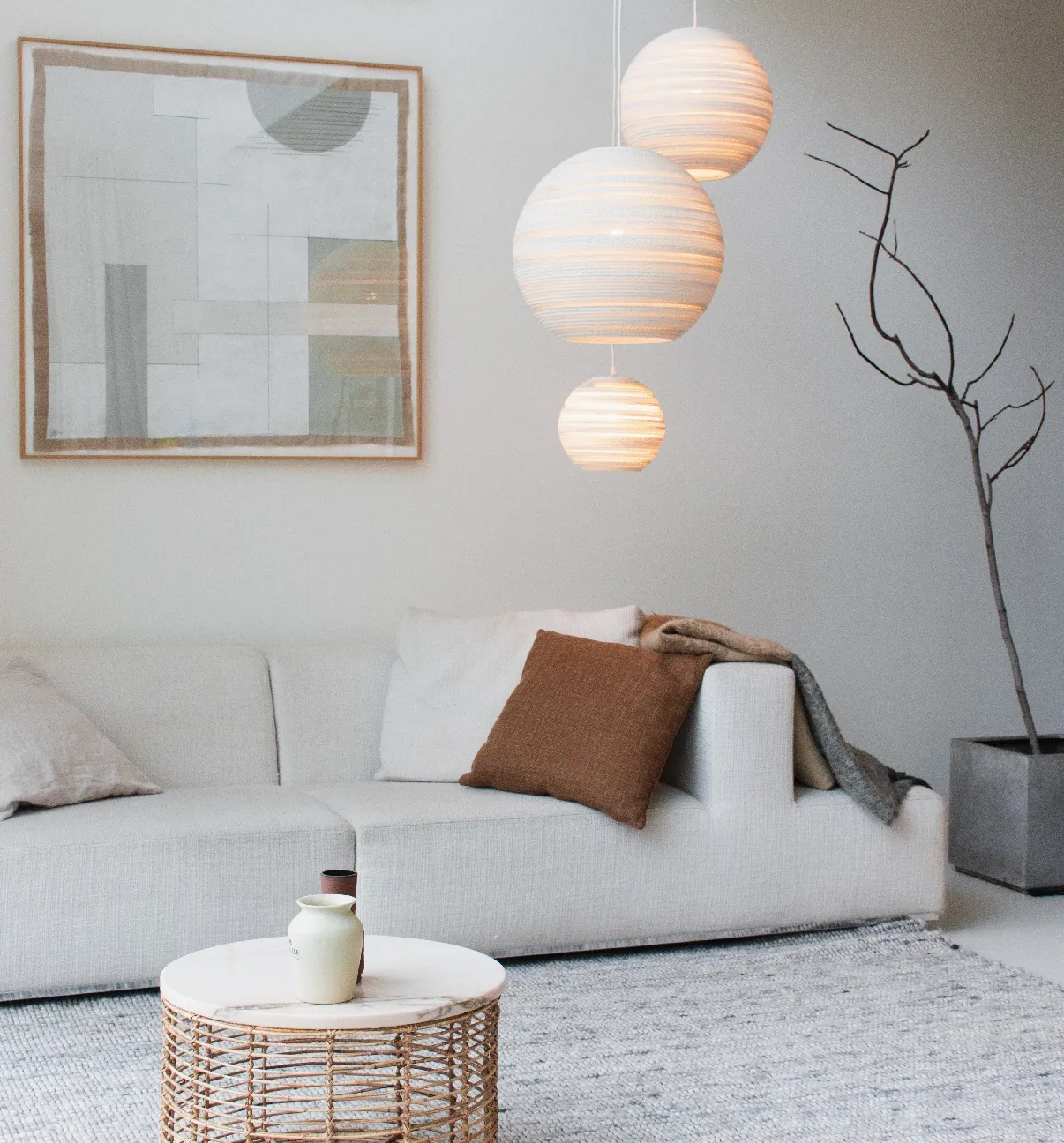 Lampa sufitowa designerska, lampa kula wisząca Graypants Natural Home Decor