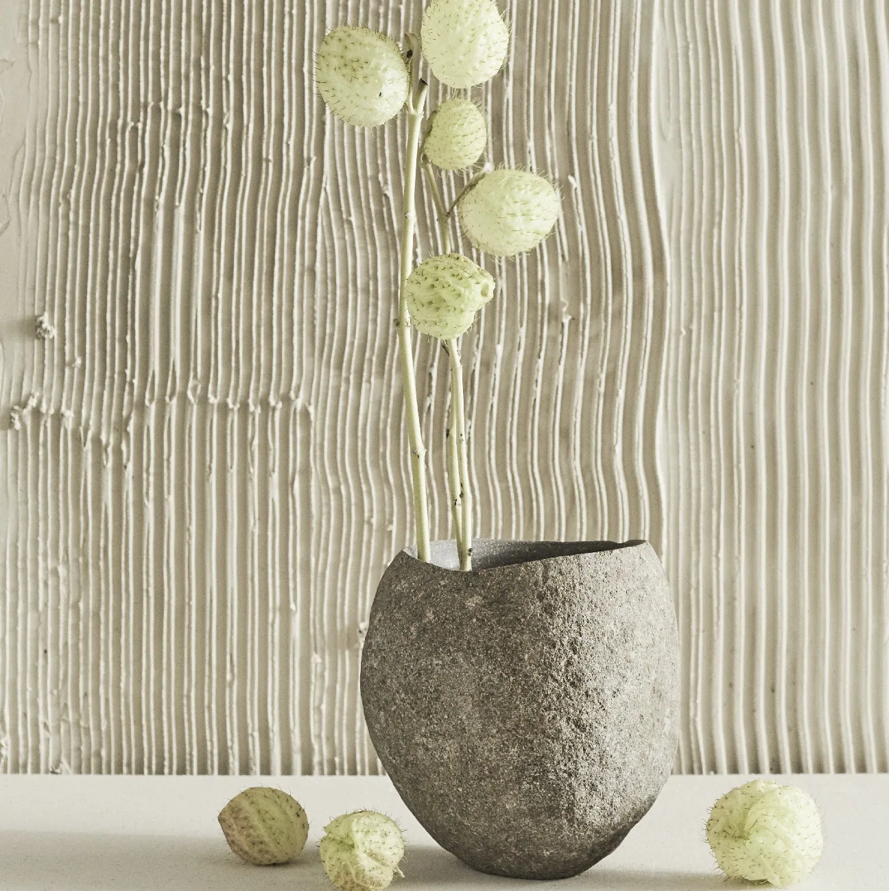 Osłonka na doniczkę kamienna Valley Muubs naturalhomedecor
