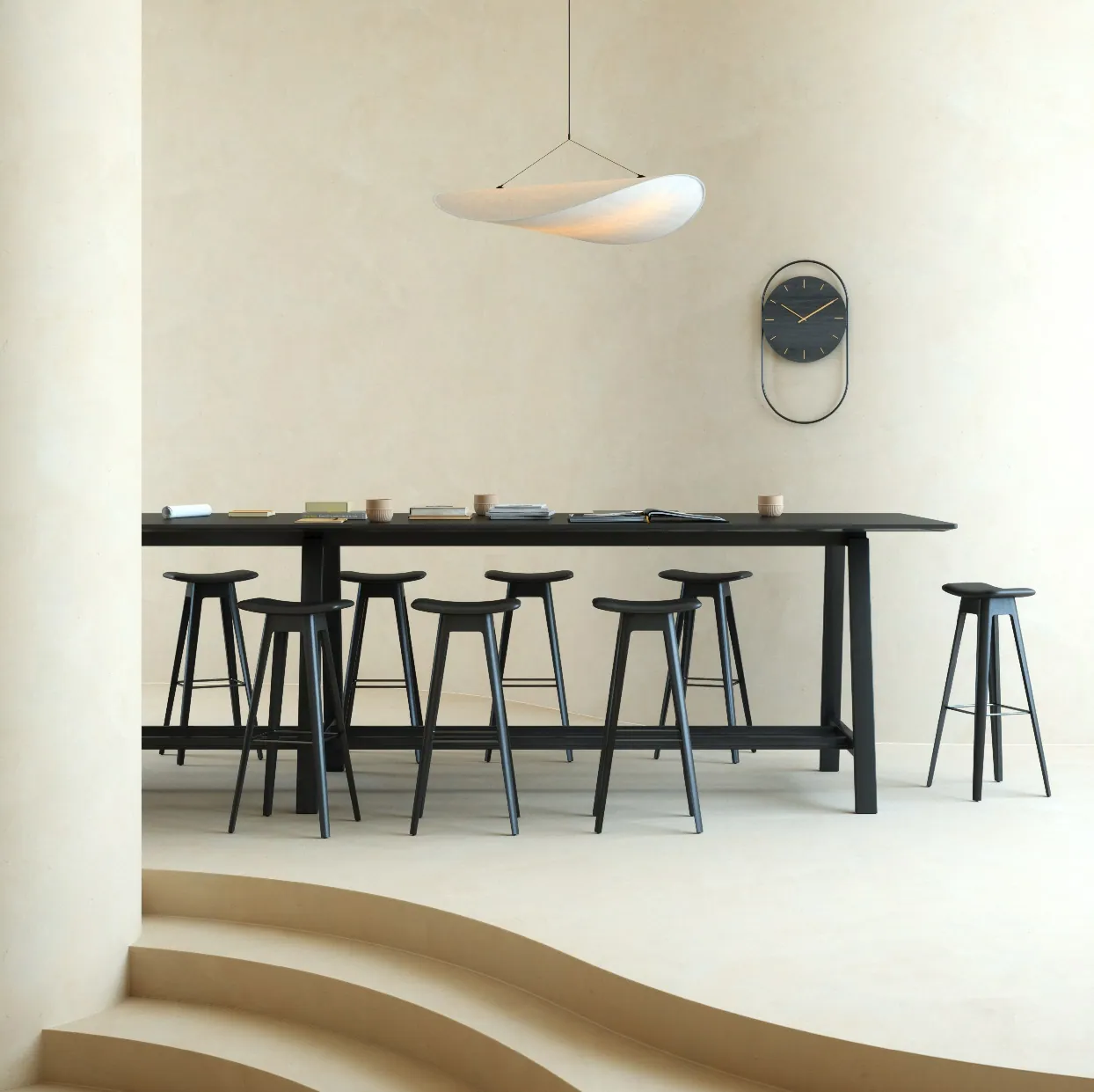 Duży zegar na ścianę czarny Andersen Furniture Natural Home Decor