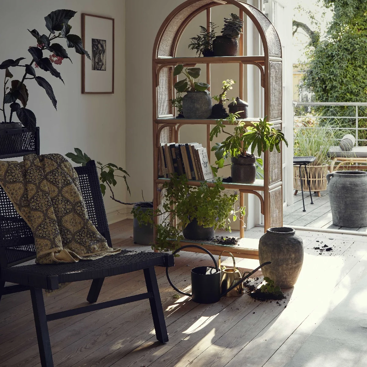 Fotel ogrodowy czarny Nordal Natural Home Decor