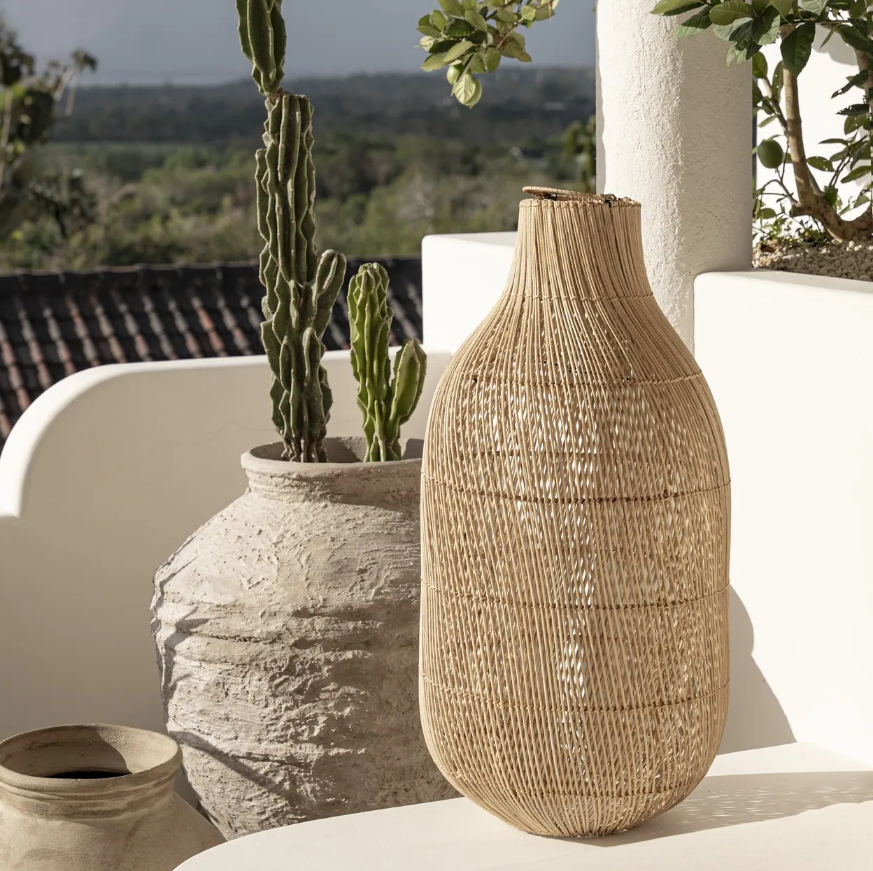 Bazar Bizar Kendi, abażur rattanowy, Natural Home Decor